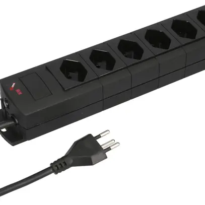 Presa multipla MH 6×T13 Prime-Line Td 3×1mm² 3m nero 