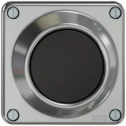 Interrupteur à poussoir ELEMENT SNAPFIX® sch6/1L 16A 250V alu 