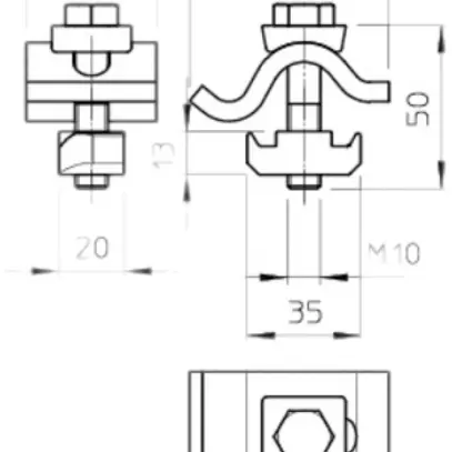 Griffa di fissaggio a vite leggero Bettermann M10×50mm 