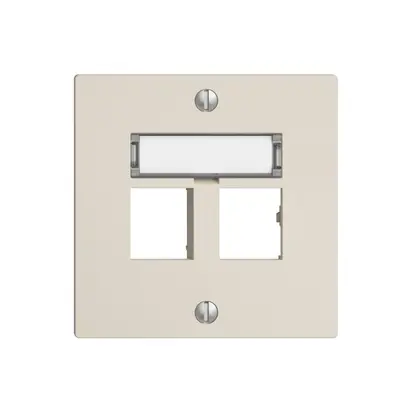 Kit montaggio EDIZIOdue uscita dritta, per 2×RJ45 freenet, crema 