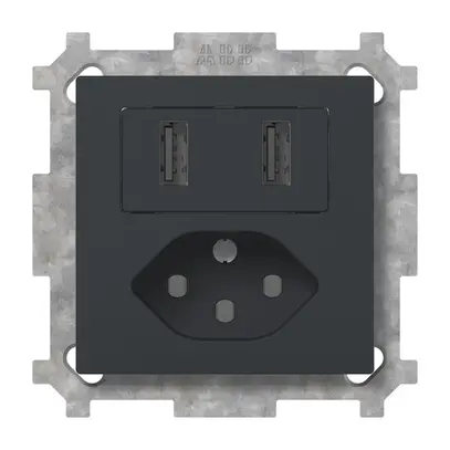 Prise de charge USB+T13 ENC SIDUS Z 240V max.2400mA anthracite 