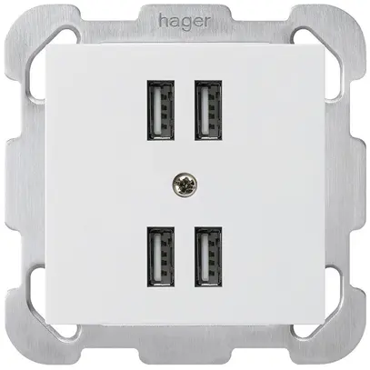 Prise ENC 4×USB kallysto B 2400mA blanc 