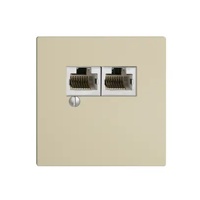 Boîte 2×RJ45/s 8P par.EDIZIOdue vanille R&M swissline 