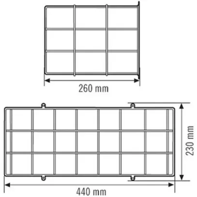 Grille de protection ESYLUX pour ELX, SLK, hauteur 260mm 