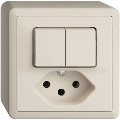Combinazione AP 2×A-R/1P+T13 EDIZIOdue crema 