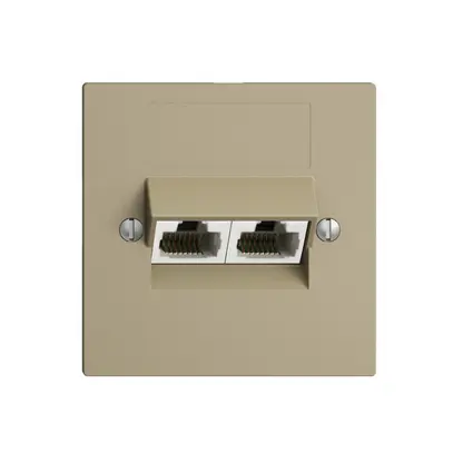 Prise ENC 2×RJ45/u 4P sép.EDIZIOdue sand ITplus 
