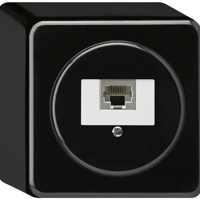 Scatola di raccordo AP basico 1×RJ45s nero 