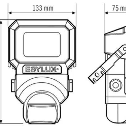 Projecteur LED ESYLUX AFL SUN, 10W 3000K 800lm 133×75×210mm IP65, blanc 