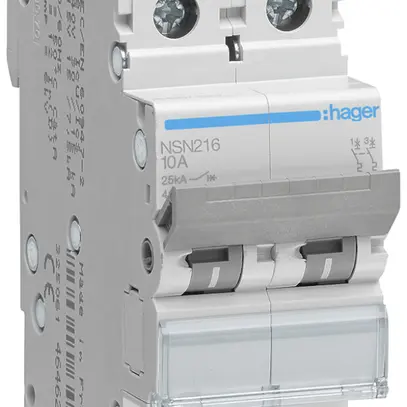 Disgiuntore Hager MCB 2P 415V tipo D 16A Icu 25kA 2UM 