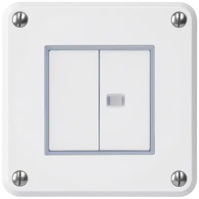 Contatto pulsante INC robusto IP55 2×1P bianco 1×illuminato 