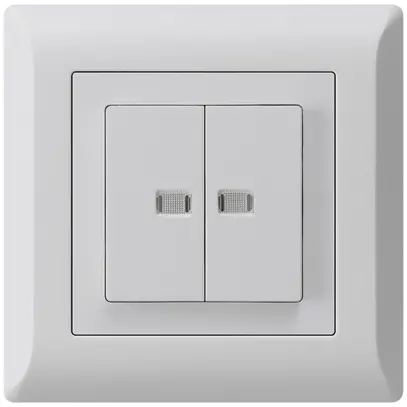Interruttore pulsante luminoso INC kallysto.line 1/3+3/1 2 lenti grigio chiaro 