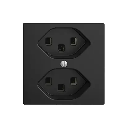 Presa EDIZIOdue 2×T23 nero 16A, con morsetti innest. 