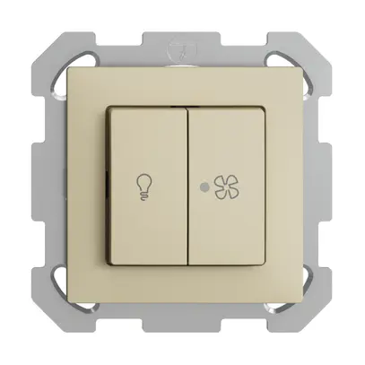 Interruttore INC per luce e ventilaz. EDIZIOdue vanille, LED giallo 