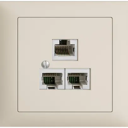 Scatola INS 3×RJ45/s 4P sep. EDIZIOdue R&M swissline crema 