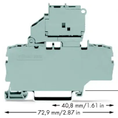 Borne de sécurité WAGO 2L pour fusible G 5×20mm 