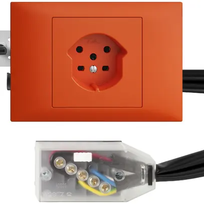 Prise INC EDIZIOdue T15 orange 49…69mm pour câble plat Technofil 
