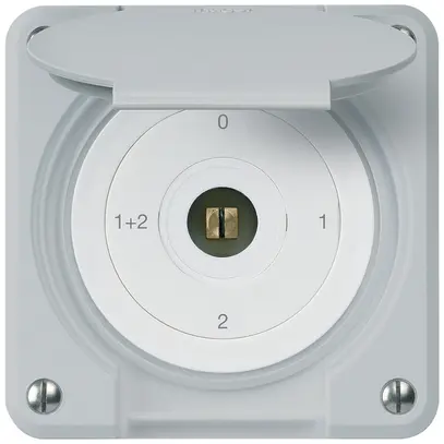 Interruttore a chiave quadrata INC robusto IP55 con coperchio S1/1P grigio combi 