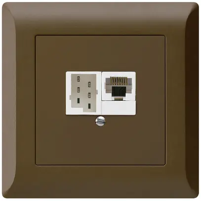 Scatola INC kallysto.line 1×RJ45u+1×TT83 marrone 