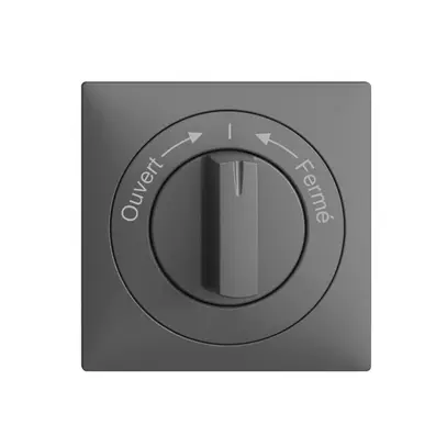 Kit frontale EDIZIOdue Ouvert->I<-Fermé grigio scuro 60×60mm p.pulsante girevole 