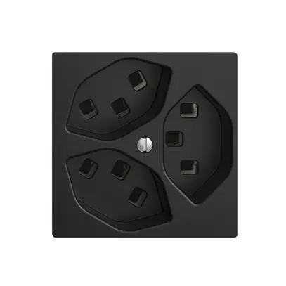 Presa EDIZIOdue 3×T23 nero 16A, con morsetti innest. 
