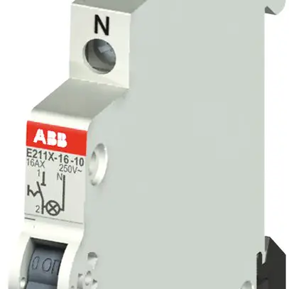 Interruttore AMD LED ABB E211, 16A/250V 1L 1Ch, ½UM, "0-I" 