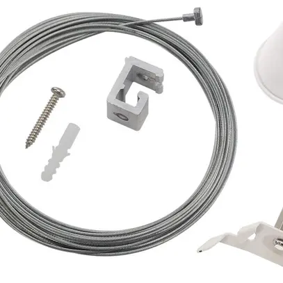 Sospensioni di cavo SLV per binari conduttori S-TRACK 3-fasi, 5000mm, bianco 