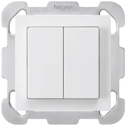 Poussoir ENC kallysto 2×A-R/1P blanc avec plaque de fixation 
