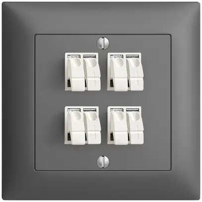 Prise ENC audio FMI 4×gris foncé borne à étrier pour 4 haut-parl. 