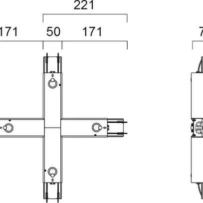 Partie lumineuse en X Sylvania Otao Linear 9.8W 1400lm 830/840 392×392mm noir 