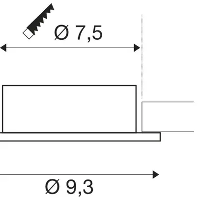 Cadre d'encastrement SLV NEW TRIA 75 aluminium Ø93×26mm blanc 