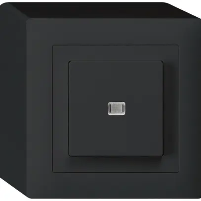 Interruttore pulsante luminoso AP kallysto 3/2L nero 