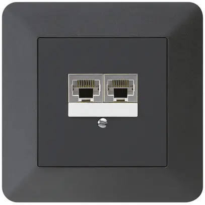Boîte ENC kallysto.trend 2×RJ45s noir parallèle 