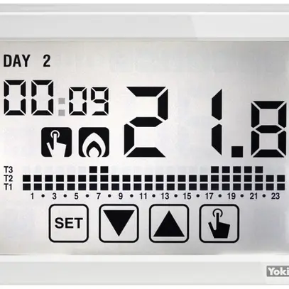 Thermostat d'ambiance RF AP Yokis THERMARP, écran tactile LCD, 2.4GHz, blanc 
