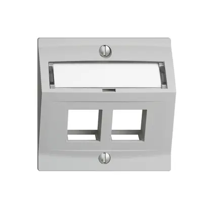 Kit montaggio Edue F, con cappa di uscita obliqua, per 2×Keystone, grigio chiaro 