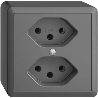 Prise AP EDIZIOdue 2×T13 gris foncé 