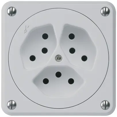 Presa INC robusto 3×tipo 13/1 grigio senza copercchio per combinazione 