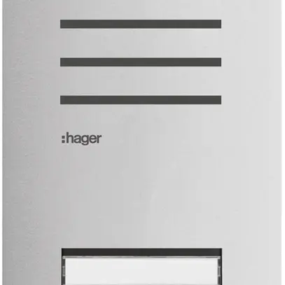 Poste audio externe Hager elcom.one 2-fils pour 2appartements acier fin 
