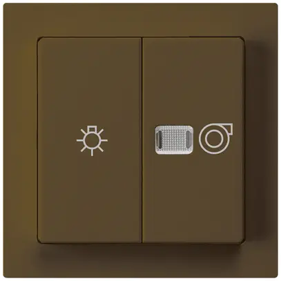 Kit frontale kallysto marrone 60×60mm con simbolo illuminazione+ventilazione 