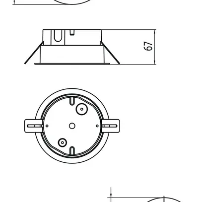 Scatola INS Sylvania OneTrack Rosone da soffitto AP policarbonato Ø144×67mm bi 