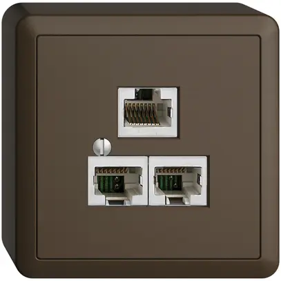 AP-Dose 3×RJ45/s 4P getr. EDIZIOdue coffee R&M swissline 