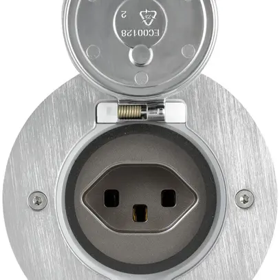 Prise de sol Platinum rond 1×type 23, acier fin brossé 