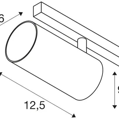 Spot LED SLV NUMINOS S 1×16W 1170lm 940 55° DALI 48V AD Ø60mm blanc/argent 