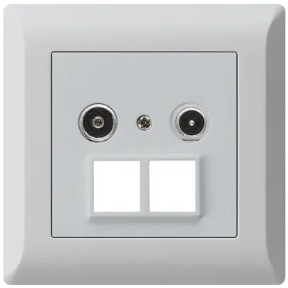 Prise multimédia ENC kallysto.line R/TV 10.5dB 2GHz gris clair 