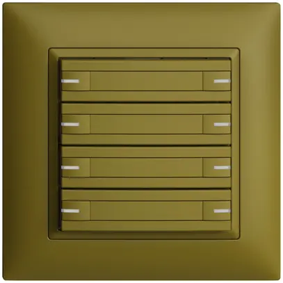 Poussoir ENC KNX 8× EDIZIOdue olive RGB avec LED avec insert papier 
