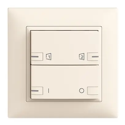 UP-Frontset EDIZIOdue zeptrionAIR ON/OFF 1K S1/S2 mit LED crema 