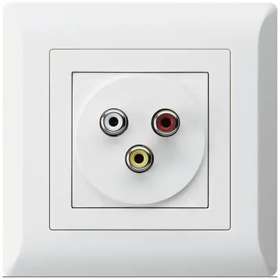 UP-Anschlussdose kallysto.line 3 RCA Audio+Video weiss 
