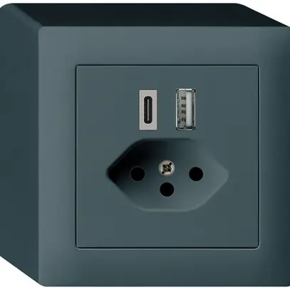 Prise de charge USB AP kallysto 18W PD 1×type A 1×type C T13 anthracite 