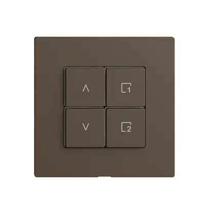 Interruttore tapparelle 1K/4T scena Edue Wiser coffee 