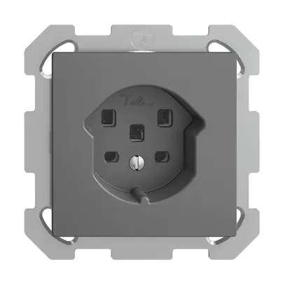 Prise ENC EDIZIOdue T25 16A gris foncé, avec bornes enf. 