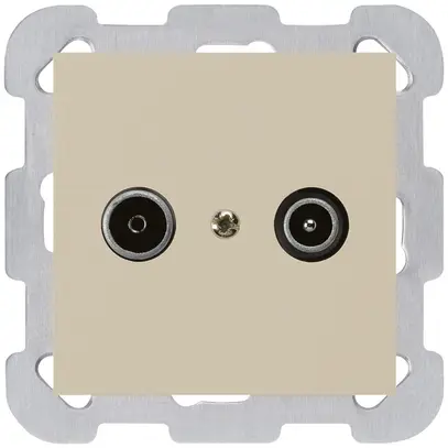 Presa di passaggio INC kallysto R/TV 14dB beige con piastra di fissaggio 